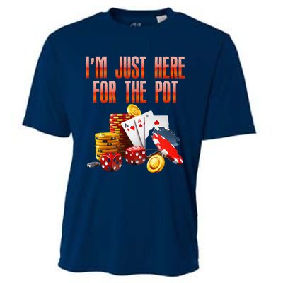 Poker Player IM Just Here For The Pot Funny Texas Holdem Cooling Performance Crew T-Shirt