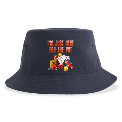 Poker Player IM Just Here For The Pot Funny Texas Holdem Sustainable Bucket Hat