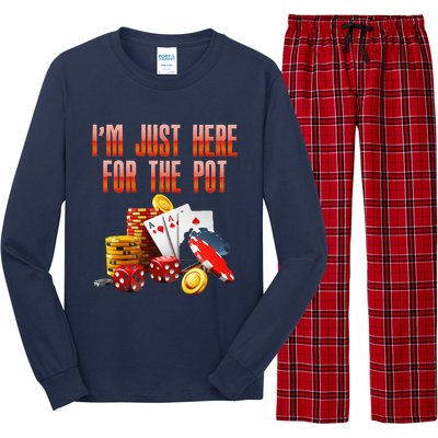 Poker Player IM Just Here For The Pot Funny Texas Holdem Long Sleeve Pajama Set