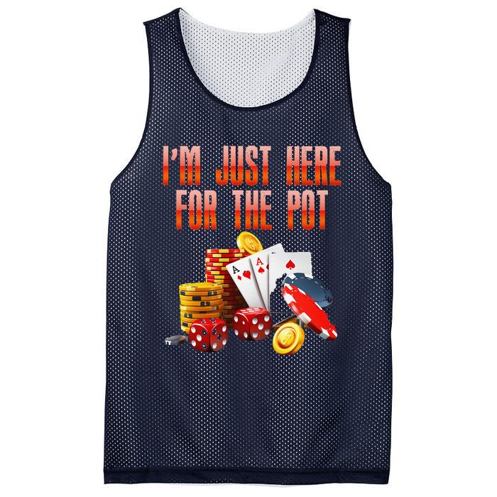 Poker Player IM Just Here For The Pot Funny Texas Holdem Mesh Reversible Basketball Jersey Tank