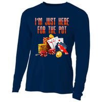 Poker Player IM Just Here For The Pot Funny Texas Holdem Cooling Performance Long Sleeve Crew