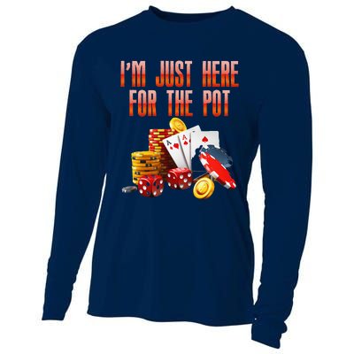 Poker Player IM Just Here For The Pot Funny Texas Holdem Cooling Performance Long Sleeve Crew