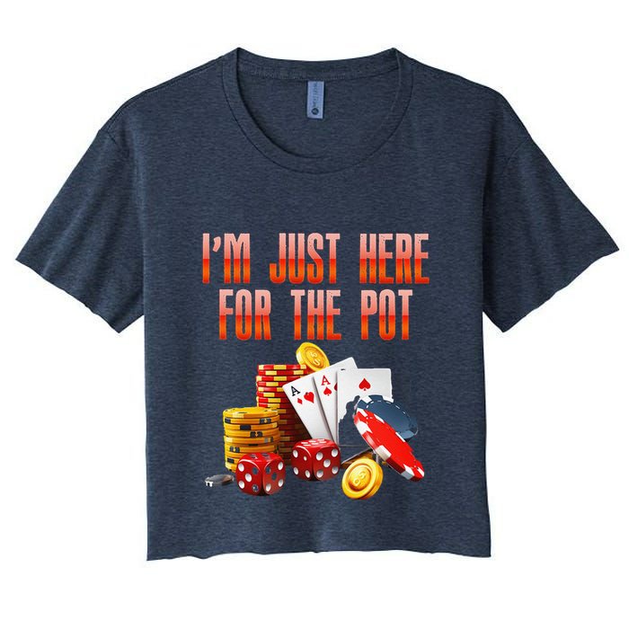 Poker Player IM Just Here For The Pot Funny Texas Holdem Crop Top