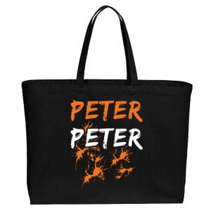 Peter Peter I'm With The Pumpkin Halloween Cotton Canvas Jumbo Tote