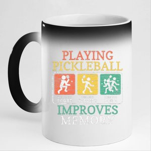 Playing Pickleball Improves Memory Pickleball 11oz Black Color Changing Mug