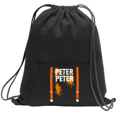 Peter Peter I'm With The Pumpkin Halloween Sweatshirt Cinch Pack Bag