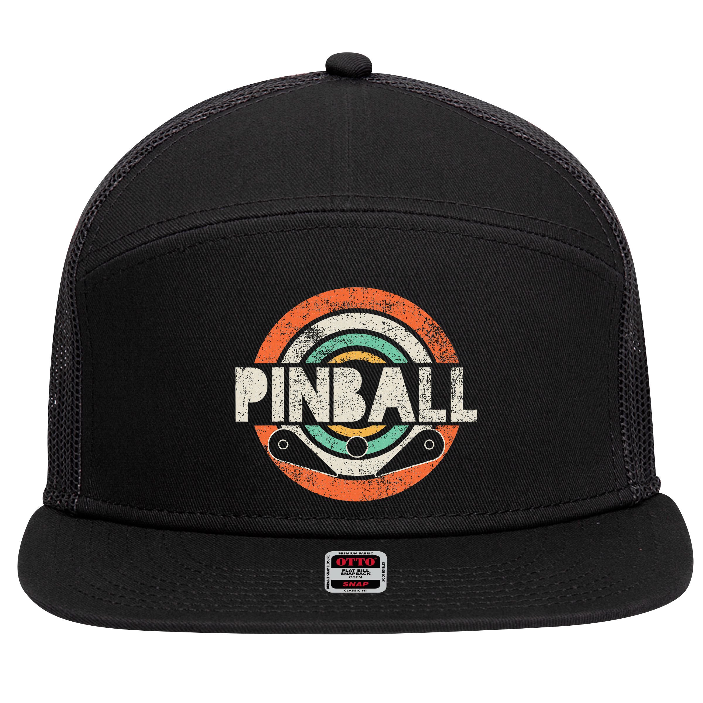 Pinball 7 Panel Mesh Trucker Snapback Hat