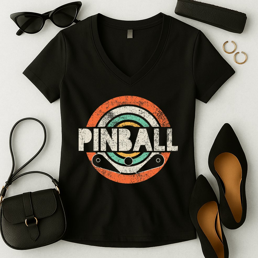 Pinball Women's V-Neck T-Shirt