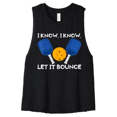 PicklBall Paddle I Know Let It Bounce Women's Racerback Cropped Tank