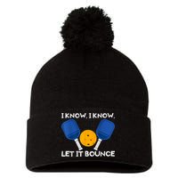 PicklBall Paddle I Know Let It Bounce Pom Pom 12in Knit Beanie