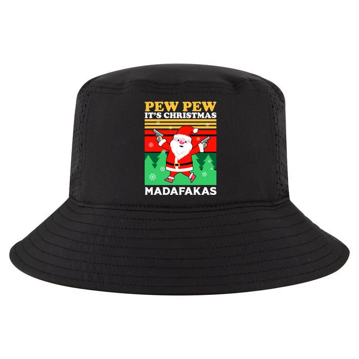 Pew Pew Its Christmas Mudafakas Funny Santa Claus Game Cool Comfort Performance Bucket Hat
