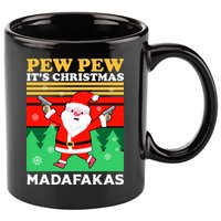 Pew Pew Its Christmas Mudafakas Funny Santa Claus Game 11oz C Handle Ceramic Mug