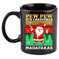 Pew Pew Its Christmas Mudafakas Funny Santa Claus Game 11oz C Handle Ceramic Mug
