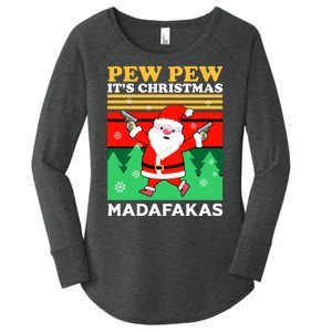 Pew Pew Its Christmas Mudafakas Funny Santa Claus Game Women's Perfect Tri Tunic Long Sleeve Shirt