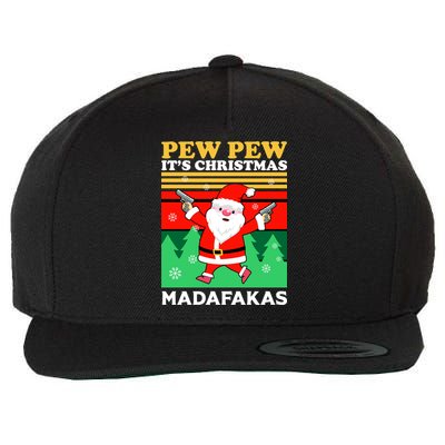 Pew Pew Its Christmas Mudafakas Funny Santa Claus Game Wool Snapback Cap