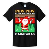 Pew Pew Its Christmas Mudafakas Funny Santa Claus Game Kids T-Shirt