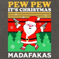 Pew Pew Its Christmas Mudafakas Funny Santa Claus Game Cotton Canvas Backpack