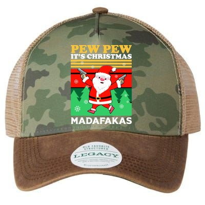 Pew Pew Its Christmas Mudafakas Funny Santa With Guns Game Legacy Tie Dye Trucker Hat