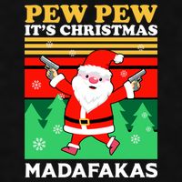 Pew Pew Its Christmas Mudafakas Funny Santa With Guns Game Ladies PosiCharge Tri-Blend Wicking Tank