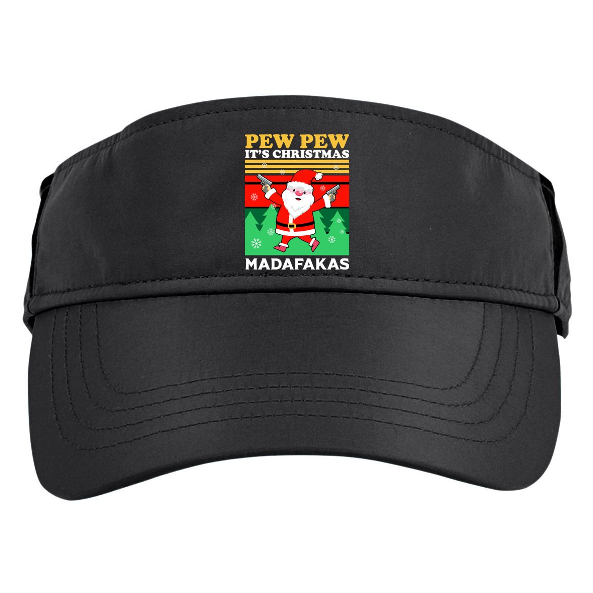 Pew Pew Its Christmas Mudafakas Funny Santa With Guns Game Adult Drive Performance Visor