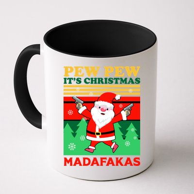 Pew Pew Its Christmas Mudafakas Funny Santa With Guns Game Mug