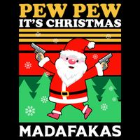 Pew Pew Its Christmas Mudafakas Funny Santa With Guns Game Drawstring Bag