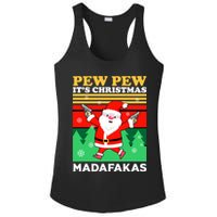Pew Pew Its Christmas Mudafakas Funny Santa With Guns Game Ladies PosiCharge Competitor Racerback Tank