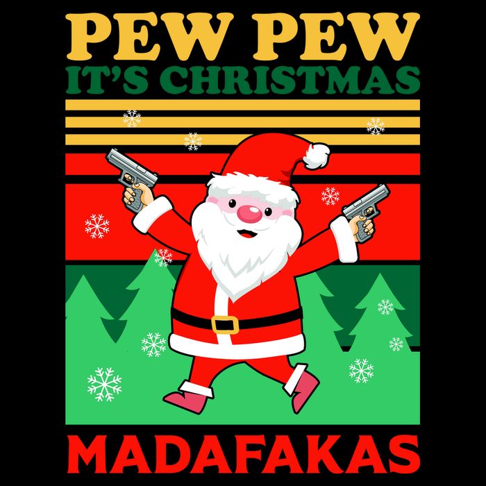 Pew Pew Its Christmas Mudafakas Funny Santa With Guns Game 16oz Travel Tumbler