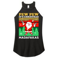 Pew Pew Its Christmas Mudafakas Funny Santa With Guns Game Women's Perfect Tri Rocker Tank