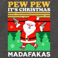 Pew Pew Its Christmas Mudafakas Funny Santa With Guns Game Vector Backpack