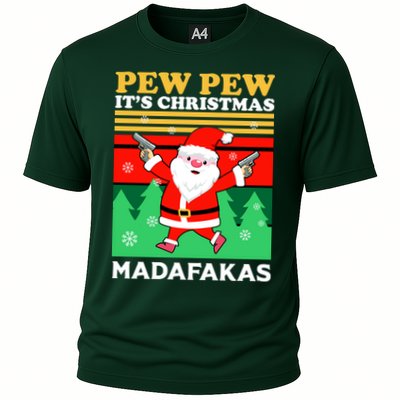 Pew Pew Its Christmas Mudafakas Funny Santa With Guns Game Performance Shirt