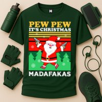 Pew Pew Its Christmas Mudafakas Funny Santa With Guns Game Performance Shirt