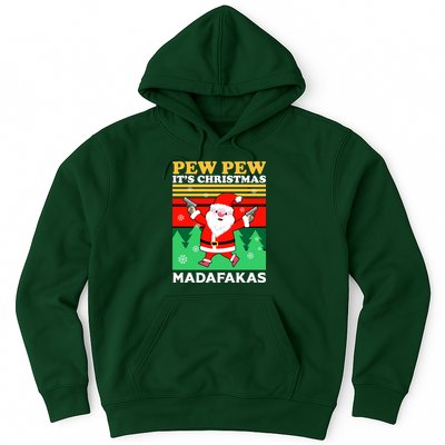 Pew Pew Its Christmas Mudafakas Funny Santa With Guns Game Hoodie