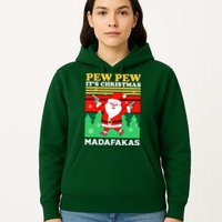 Pew Pew Its Christmas Mudafakas Funny Santa With Guns Game Hoodie