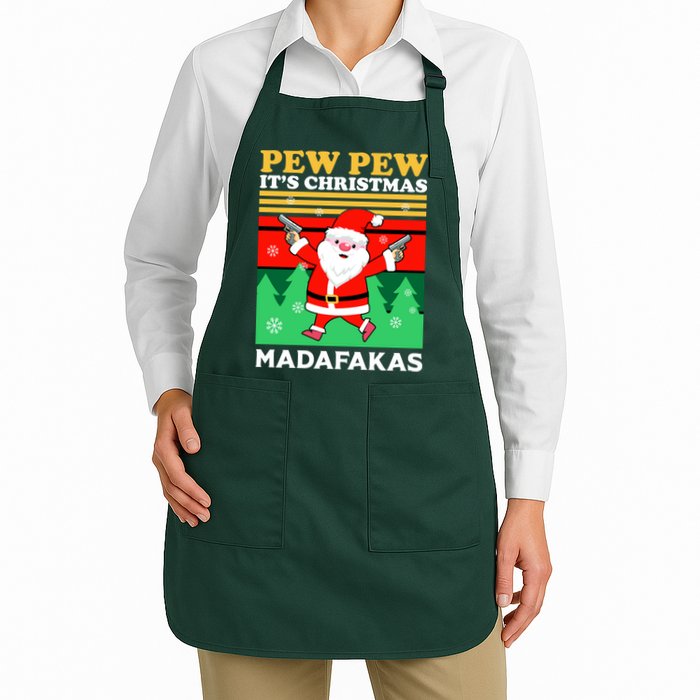 Pew Pew Its Christmas Mudafakas Funny Santa With Guns Game Apron