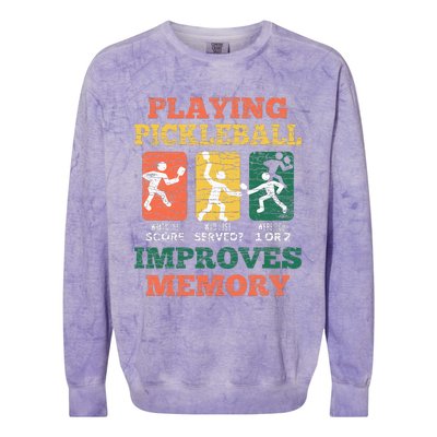 Playing Pickleball Improves Memory Colorblast Crewneck Sweatshirt