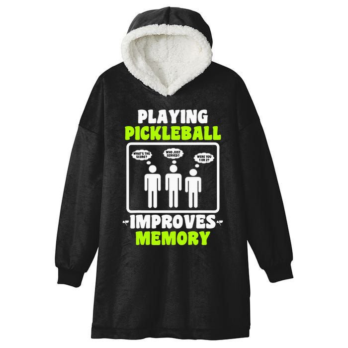 Playing Pickleball Improves Memory Dink Player Hooded Wearable Blanket