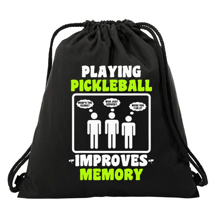 Playing Pickleball Improves Memory Dink Player Drawstring Bag