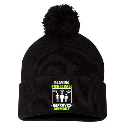 Playing Pickleball Improves Memory Dink Player Pom Pom 12in Knit Beanie
