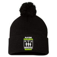 Playing Pickleball Improves Memory Dink Player Pom Pom 12in Knit Beanie