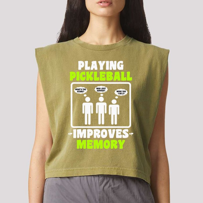 Playing Pickleball Improves Memory Dink Player Garment-Dyed Women's Muscle Tee