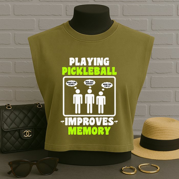 Playing Pickleball Improves Memory Dink Player Garment-Dyed Women's Muscle Tee