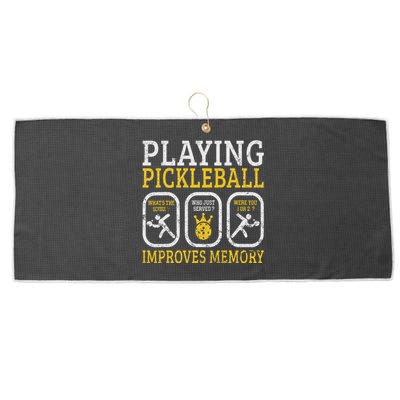 Playing Pickleball Improves Memory Pickleball Retirement Large Microfiber Waffle Golf Towel