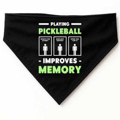 Playing Pickleball Improves Memory Dink Player TShirt USA-Made Doggie Bandana