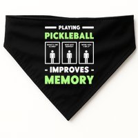 Playing Pickleball Improves Memory Dink Player TShirt USA-Made Doggie Bandana