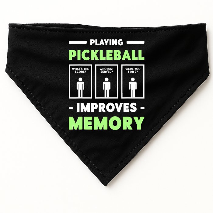 Playing Pickleball Improves Memory Dink Player TShirt USA-Made Doggie Bandana