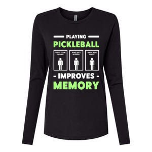 Playing Pickleball Improves Memory Dink Player TShirt Womens Cotton Relaxed Long Sleeve T-Shirt