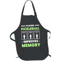 Playing Pickleball Improves Memory Dink Player TShirt Full-Length Apron With Pockets