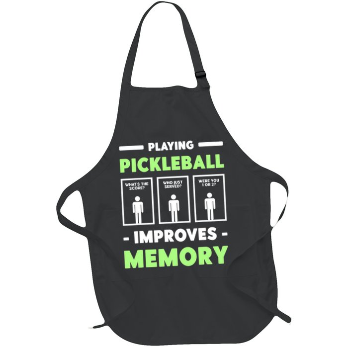 Playing Pickleball Improves Memory Dink Player TShirt Full-Length Apron With Pockets