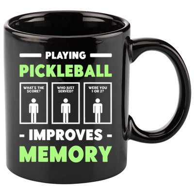 Playing Pickleball Improves Memory Dink Player TShirt 11oz C Handle Ceramic Mug